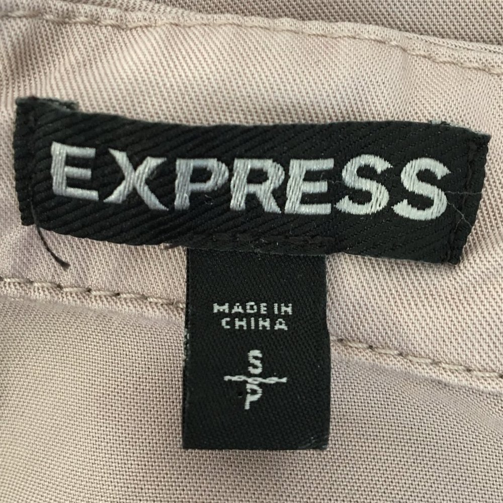 Express Taupe Drape Front Open Light Jacket - image 7